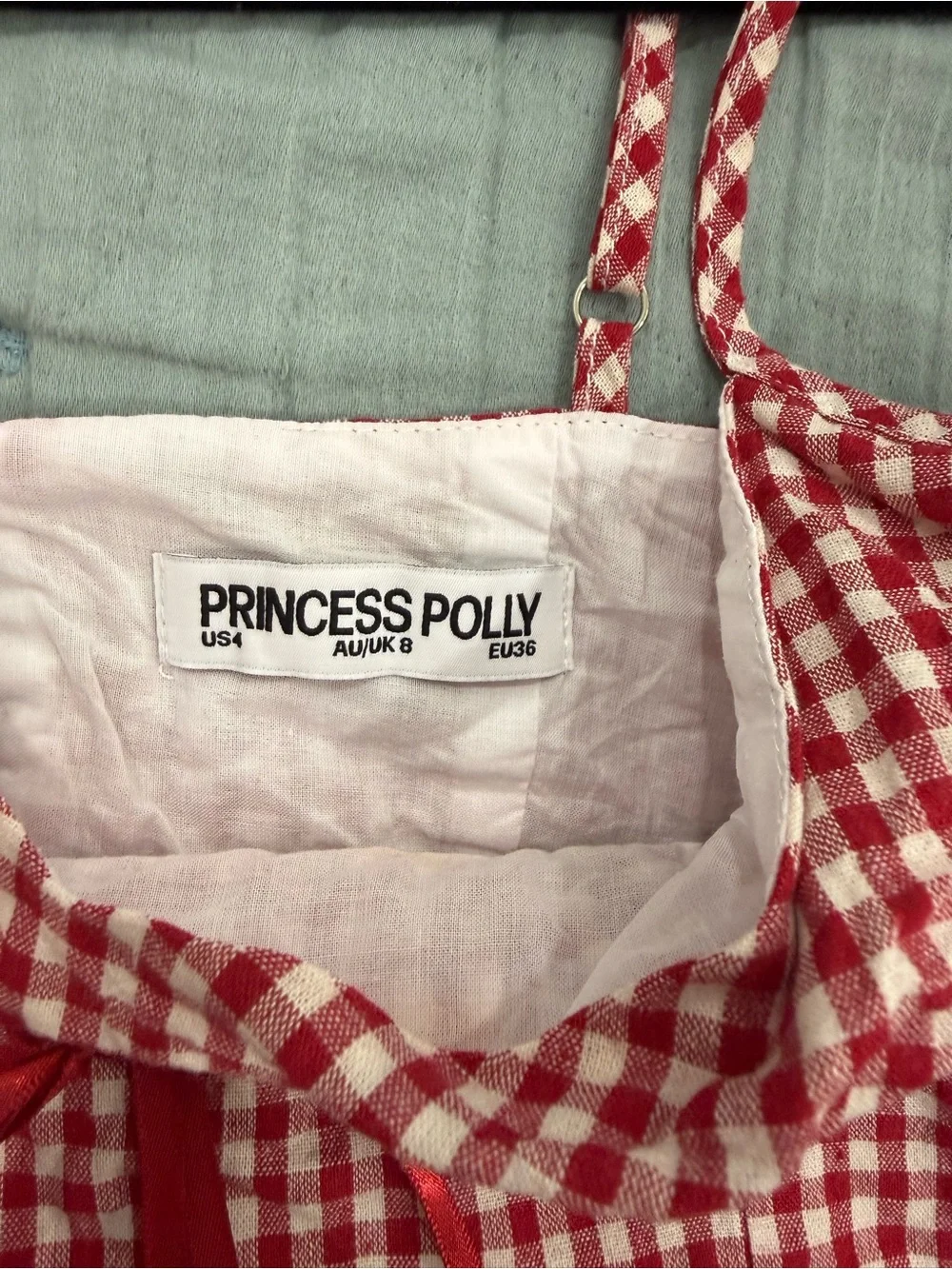 Princess Polly: Daydreaming Gingham Set Red / White - Size US 4